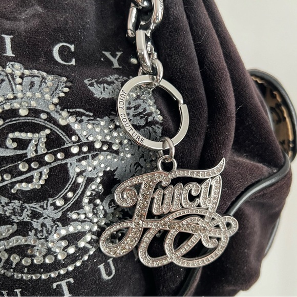 Juicy Couture Black Velvet Hobo Bag - Picture 5 of 7